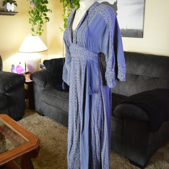 Free People Boho Maxi Dress Hippie Bohemian Western - Picture 6 of 9